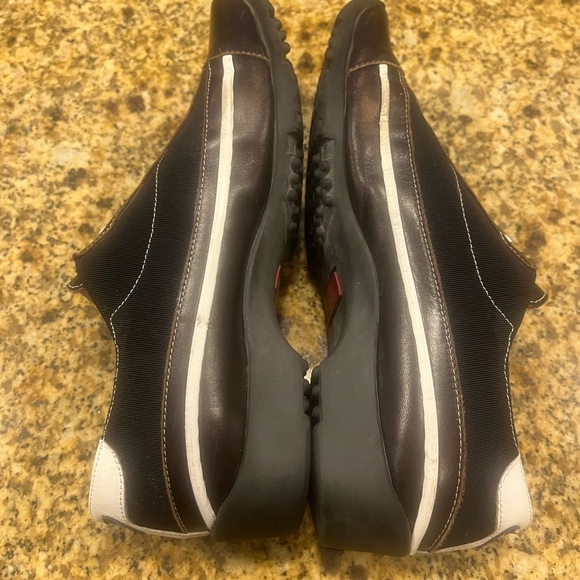 Linea Stretch Walter Genuin Luxury  Leather Golf Shoes 7.5 Sneakers Italy Brown - Picture 8 of 12